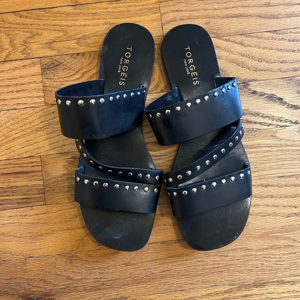 Black Studded Women's Sandals